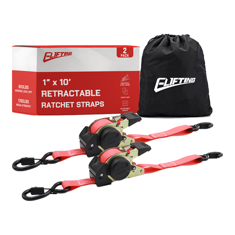 1 "x 10" Autoretract Tie Downs Tali dengan pegangan empuk (2pk)